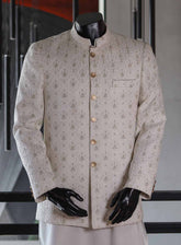 Sami Saeed Embroidered Raw Silk Prince Coat SS25PC D-1341-OW